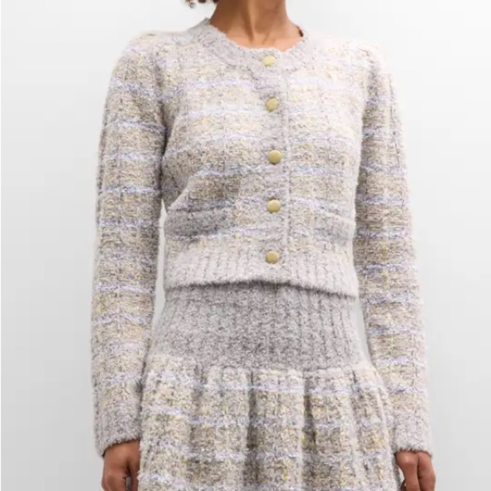 LoveShackFancy Saxson Tweed Cardigan Jacket